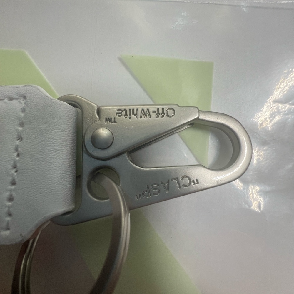 Off-white Lanyard Keychain with industrial clasp (Blue) - Picture 2 of 3